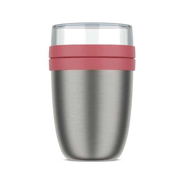 Svijetlo crvena/u srebrnoj boji termosica od nehrđajućeg čelika za hranu 500 ml Ellipse – Mepal-image-4