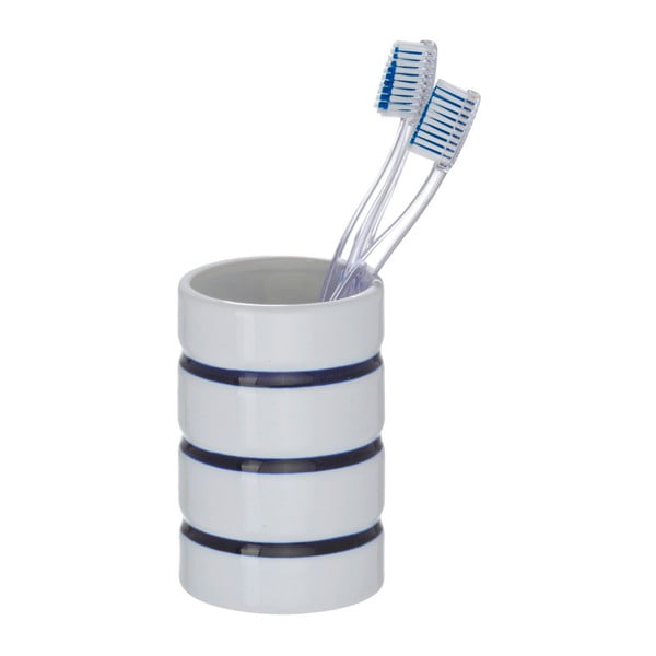 Bijelo-plava čaša za četkicu za zube Wenko Marine