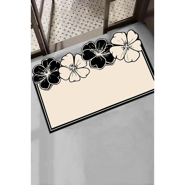 Crna/krem kupaonska prostirka 60x100 cm Morpho – Foutastic-image-1