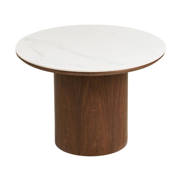 Okrugao stolić za kavu s keramičkom daskom u tamnoj prirodnoj boji ø 60 cm Noli – House Nordic-image-2