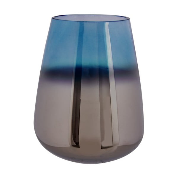 Plava staklena vaza PT LIVING Nauljena, visina 23 cm