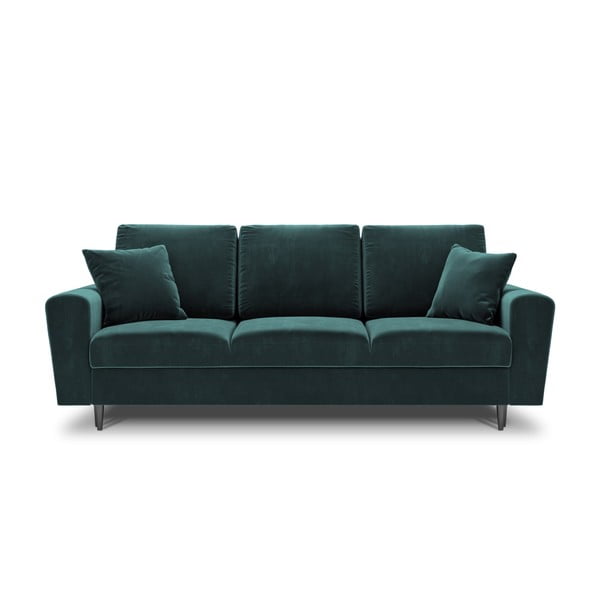Petrolej zelena baršunasti sklopiva/s prostorom za odlaganje sofa 235 cm Kyoto – Cosmopolitan Design