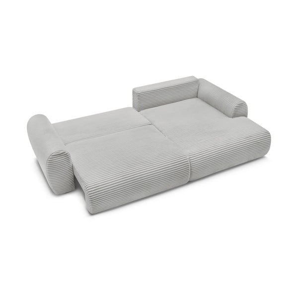 Svijetlo siva sklopiva kutna garnitura od samta (s desnim kutom) Lucien – Bobochic Paris-image-4