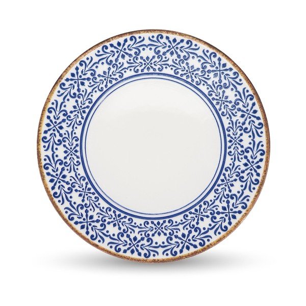 Bijeli/plavi porculanski tanjur za serviranje ø 32 cm Azul – BonBistro