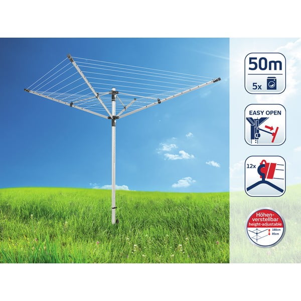 Vrtna sušilica za rublje u srebrnoj boji 50 m LinoLift 500 – LEIFHEIT-image-1