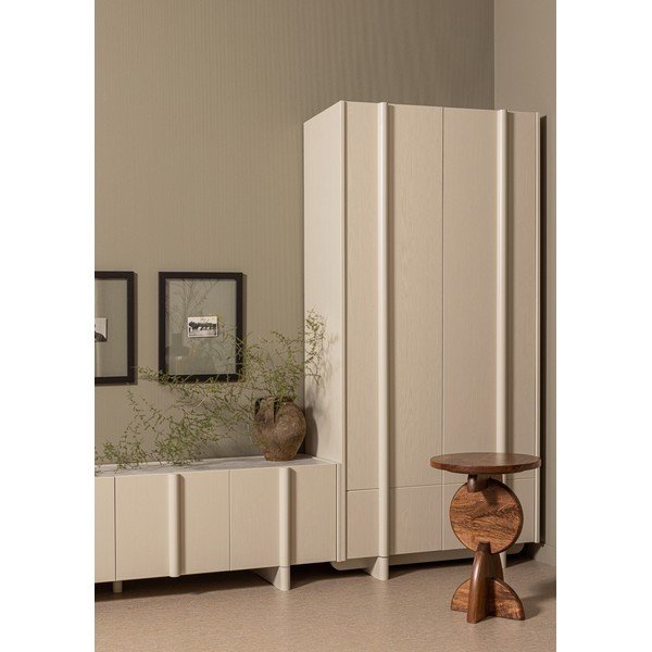 Krem modularna škrinja za pohranu od masivnog bora 101x210 cm Basu – WOOOD-image-1