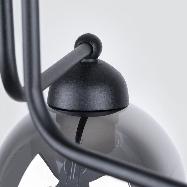 Crna stropna svjetiljka sa staklenim sjenilom 54x54 cm Garten – Sollux-image-3