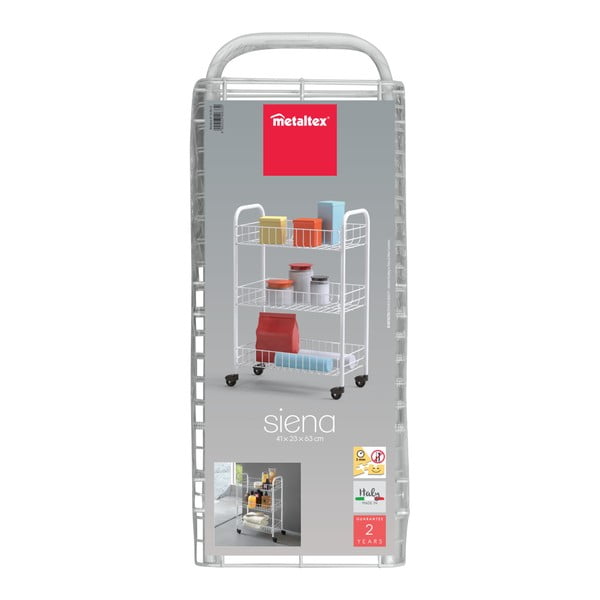 Bijeli mobilni stalak s tri police Metaltex Siena-image-2