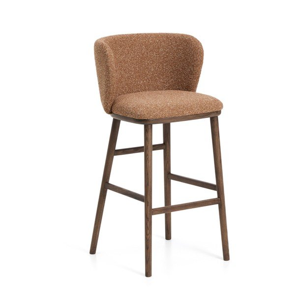 Podstavljena barska stolica boja terakote (visine sjedala 75 cm) Ciselia – Kave Home