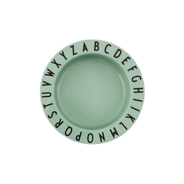 Zeleni dječji duboki tanjur Design Letters Eat & Learn, ø 15,5 cm