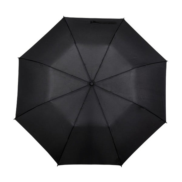 Crni sklopivi kišobran otporan na vjetar Ambiance Minimalistic, ⌀ 123 cm