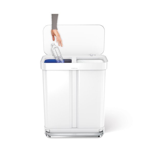 Bijela željezna kanta za smeće 34+24 l za odvojeni otpad/s pedalom Dual – simplehuman-image-3