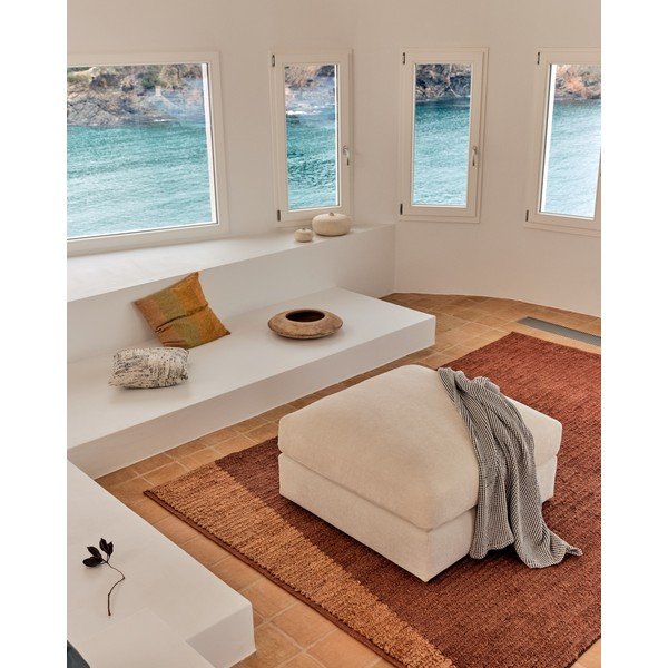 Bež tabure od šenila Alea – Kave Home-image-1