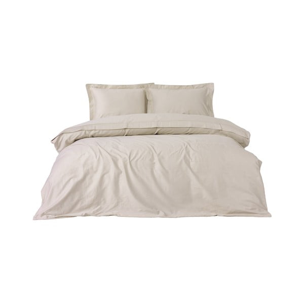 Bež posteljina za bračni krevet/za produženi krevet od pamučnog satena 240x220 cm Elegant – Mijolnir