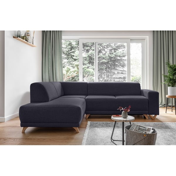 Antracitno siva sklopiva/s prostorom za odlaganje kutna garnitura (s lijevim kutom/u obliku slova L) Classy Sophie – Miuform-image-1