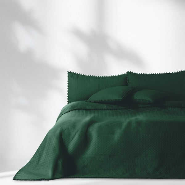 Zeleni prekrivač AmeliaHome Meadore, 220 x 240 cm