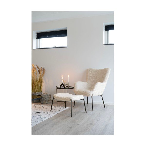 Krem tabure od umjetnog krzna Glasgow – House Nordic-image-4