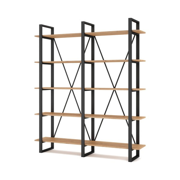 Crno/natur polica u dekoru hrasta 150x180 cm Aviva - Marckeric-image-3