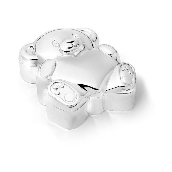 Metalna kutijica za prvi mliječni zub u sjajno srebrnoj boji 6x5x2 cm Bear with Heart – Zilverstad-image-3