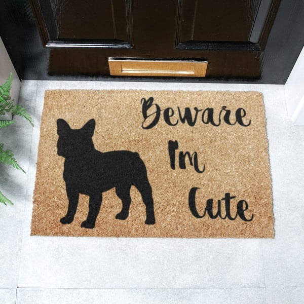 Otirač od kokosovih vlakana 40x60 cm Beware I'm Cute French Bulldog – Artsy Doormats-image-2