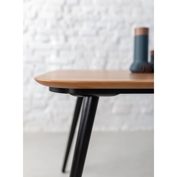 Blagovaonski stol od jasenovog drveta s crnim nogama Ragaba Contrast, 180 x 90 cm-image-1