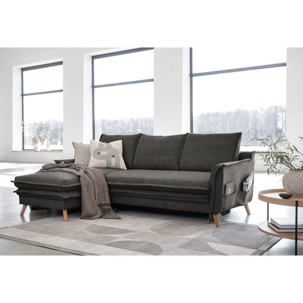 Tamno siva sklopiva kutna garnitura (s lijevim kutom) Charming Charlie – Miuform-image-3