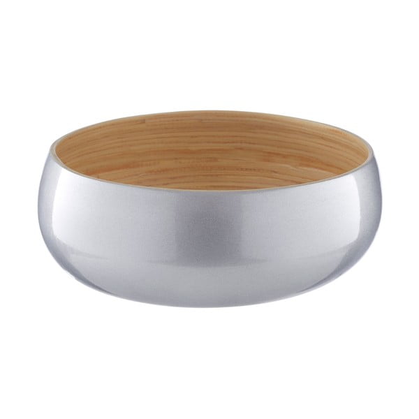 Zdjela za posluživanje od bambusa u srebrnoj boji Premier Housewares, ⌀ 25 cm