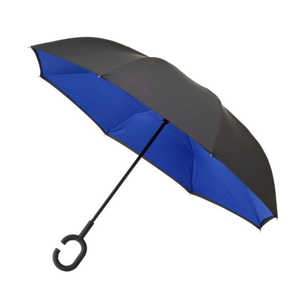 Crno-plavi kišobran otporan na vjetar Ambiance Rever, ⌀ 107 cm