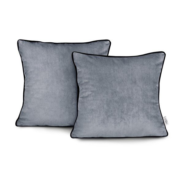 Set od 2 tamnosive jastučnice AmeliaHome Piping, 45 x 45 cm-image-1