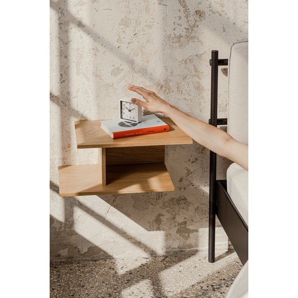 Viseći/s policama noćni ormarić u dekoru hrasta u prirodnoj boji Tann – noo.ma-image-2