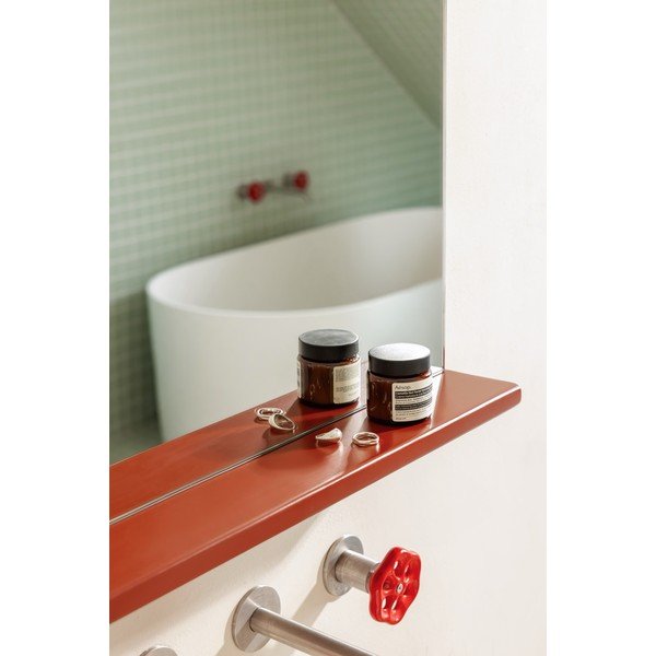 Zidno ogledalo s policom s okvirom od masivnog drveta 50x75 cm Lun – noo.ma-image-2