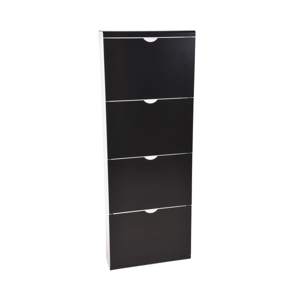 Crni metalni preklopni ormarić za cipele 51x138x16 cm – Household Pleasure-image-3