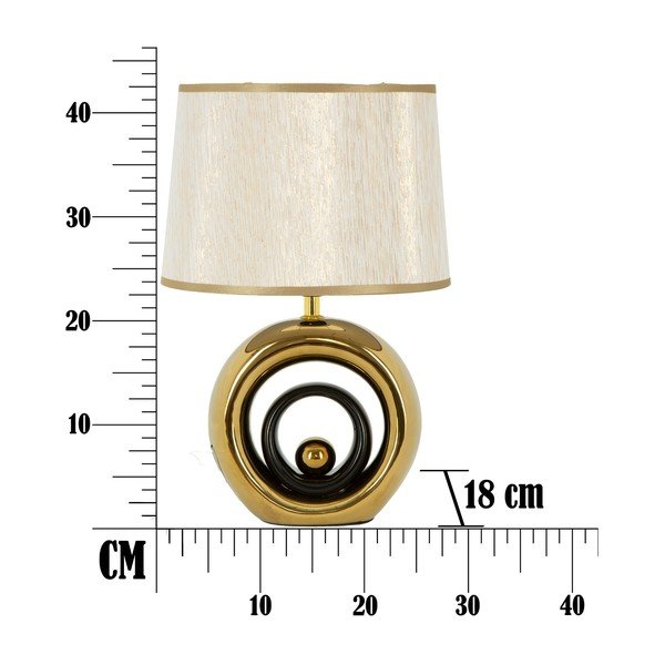 Bijela stolna lampa sa zlatnim dizajnom Mauro Ferretti Round-image-2