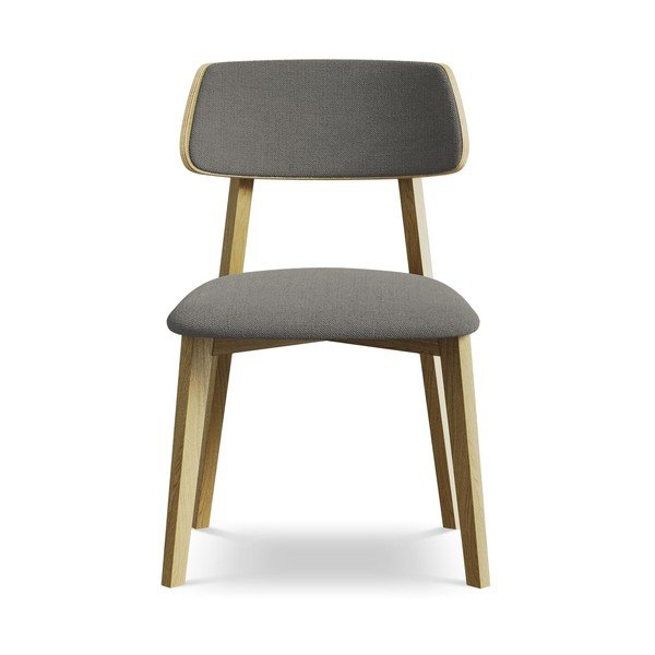 Siva blagovaonska stolica od masivnog drveta Niu – Makamii-image-1