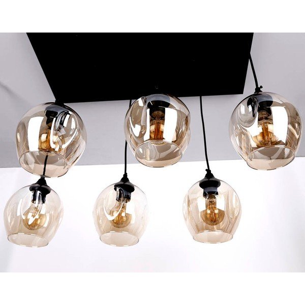 Crna visilica sa staklenim sjenilom 33x67 cm Aspa - Candellux Lighting-image-3