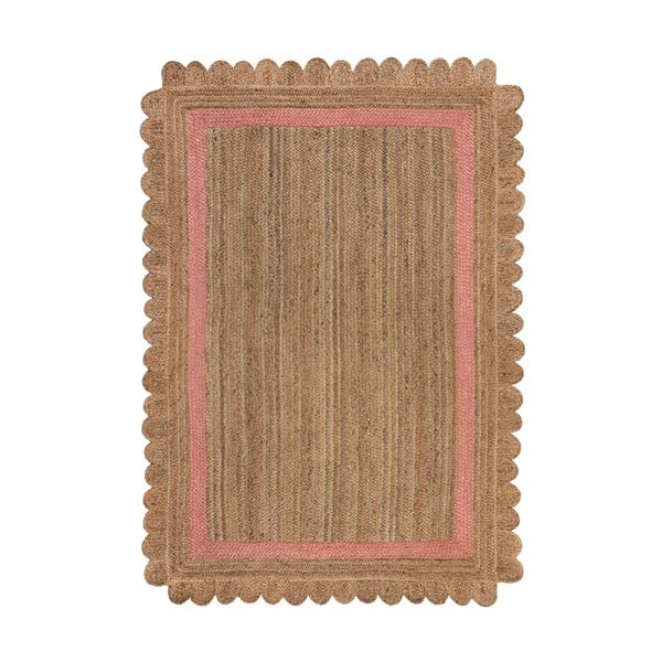 Ružičasti/u prirodnoj boji ručno rađen juten tepih 120x170 cm Grace – Flair Rugs