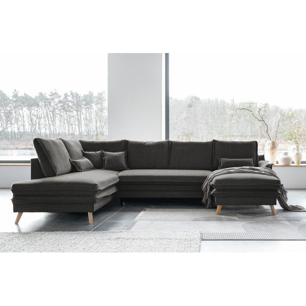 Tamno siva sklopiva kutna garnitura (s lijevim kutom/u obliku slova "U") Charming Charlie – Miuform-image-4