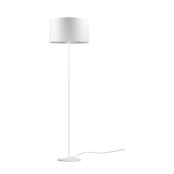 Bijela podna svjetiljka s detaljem u srebrnoj boji Sotto Luce Mika, ⌀ 40 cm
