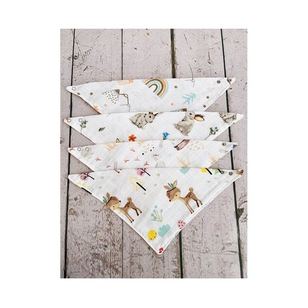 Bijeli podbradak od muslina u setu od 4 kom Mila - Lydia&Co-image-3