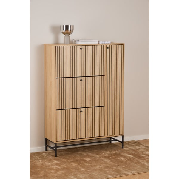 Preklopni ormarić za cipele u dekoru hrasta u prirodnoj boji 99x140x35 cm Albany  – Actona-image-1