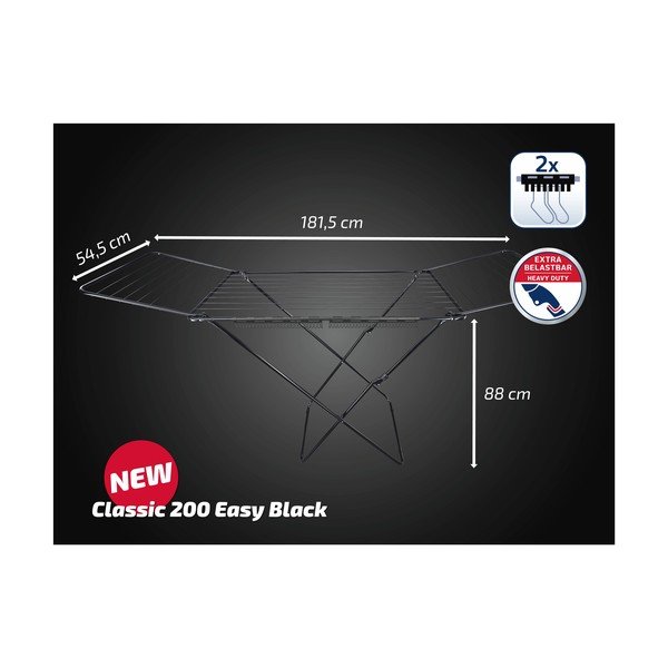 Crna sušilica za rublje 20 m Classic 200 Easy – LEIFHEIT-image-2