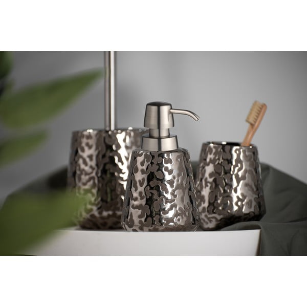 Keramička čašica za četkice za zube srebrne boje Burgos - Wenko-image-4