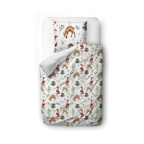 Dječja posteljina za krevet za jednu osobu od pamučnog satena 140x200 cm Cute Forest - Butter Kings