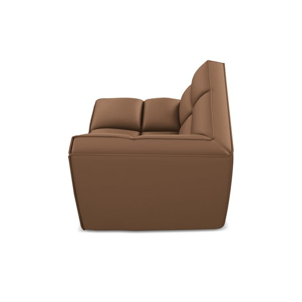 Smeđa modularna sjedeća garnitura od imitacije kože Kalai – Makamii-image-3