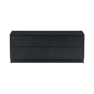Crna modularna TV komoda od masivnog bora 100x40 cm Finca – WOOOD