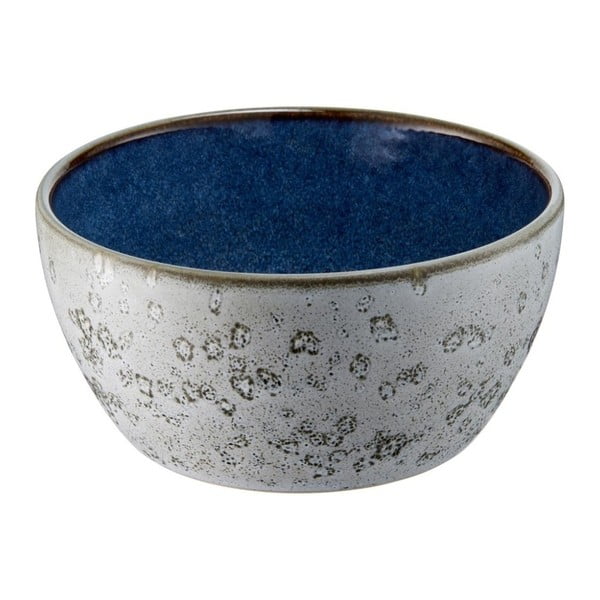 Siva zemljana zdjela s unutarnjom glazurom tamnoplave Bitz Mensa, promjera 12 cm