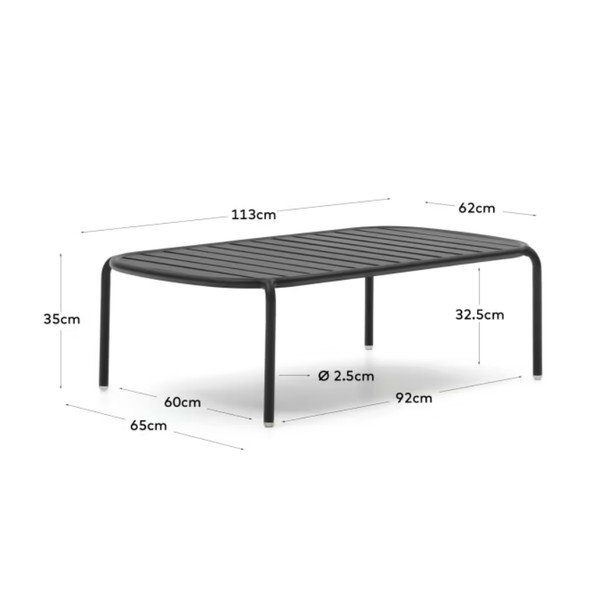 Pomoćni vrtni stol 65x113 cm Joncols - Kave Home-image-2