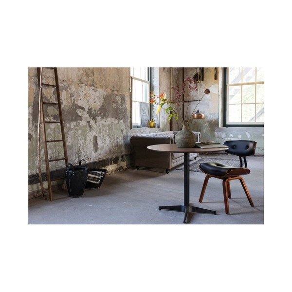 Stol s crnom čeličnom konstrukcijom od nizozemske kosti, ⌀ 75 cm-image-4