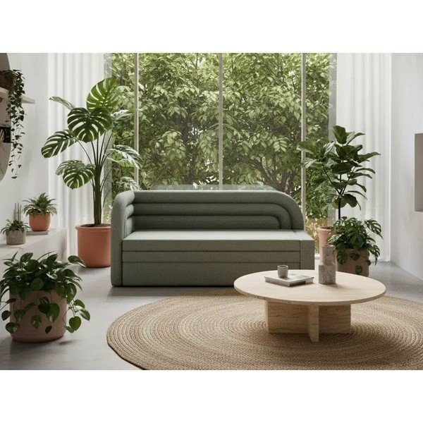 Zelena sklopiva/s prostorom za odlaganje sofa od šenila s desnim kutom 223 cm Fabillo – ELTAP-image-4