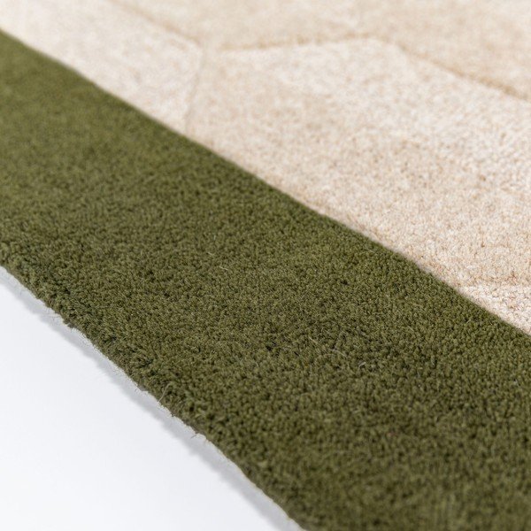 Zelena/u prirodnoj boji ručno rađena vunena staza 60x230 cm Apex Border Wool – Flair Rugs-image-2